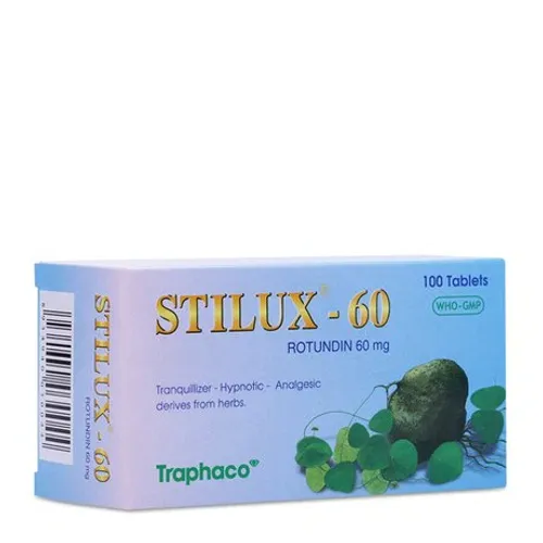 Viên nén Stilux - 60mg hỗ trợ điều trị mất ngủ, giảm đau (10 vỉ x 10 viên)