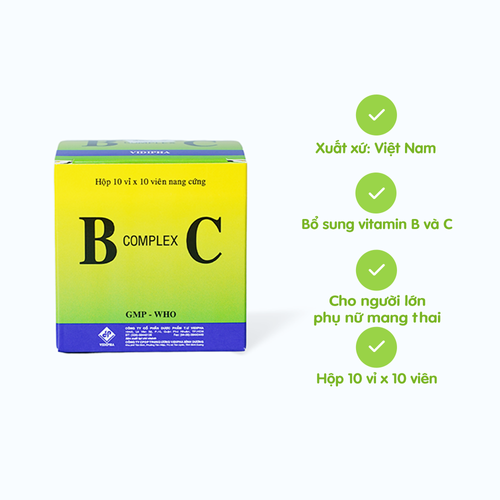 Viên nang B complex C - Vidipha dự phòng và bổ sung thiếu hụt vitamin nhóm B, C (10 vỉ x 10 viên)