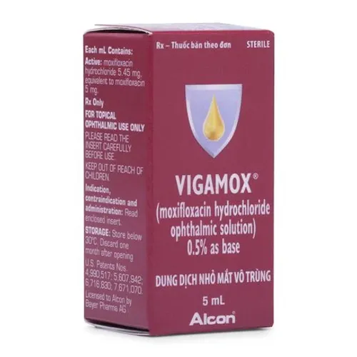 Thuốc nhỏ mắt Vigamox 0.5% điều trị viêm kết mạc do vi khuẩn nhạy cảm (chai 5ml)