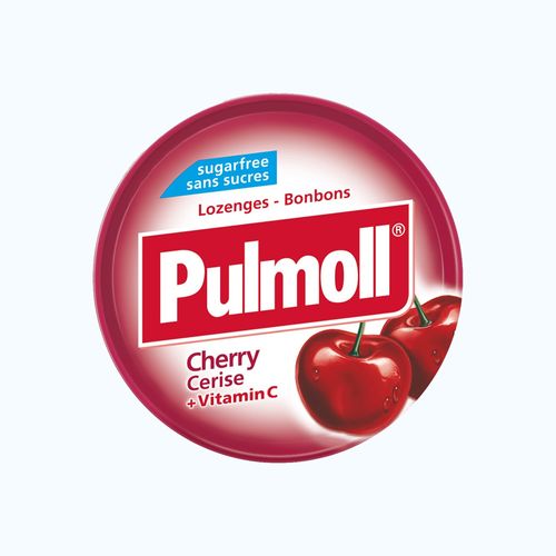 Kẹo ngậm Zuckerfrei Pulmoll hỗ trợ giảm ho không đường vị cherry  (Hộp 45g)