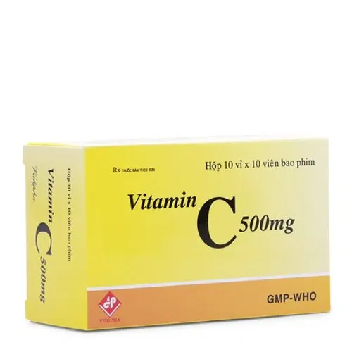 Viên nang Vitamin C 500mg Vidipha phòng và trị thiếu vitamin C (10 vỉ x 10 viên)