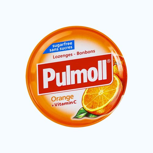 Kẹo ngậm Zuckerfrei Pulmoll không đường vị cam hỗ trợ giảm ho (Hộp 45g)