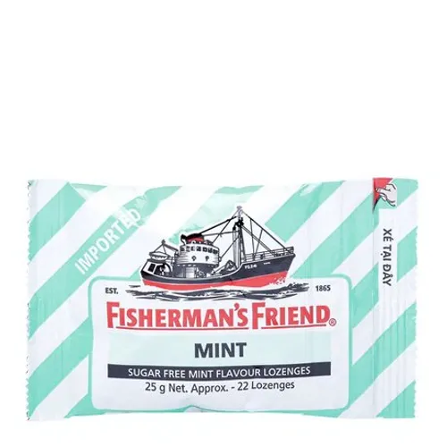 Kẹo cay con tàu không đường vị bạc hà Fisherman's Friend Mint (25g)