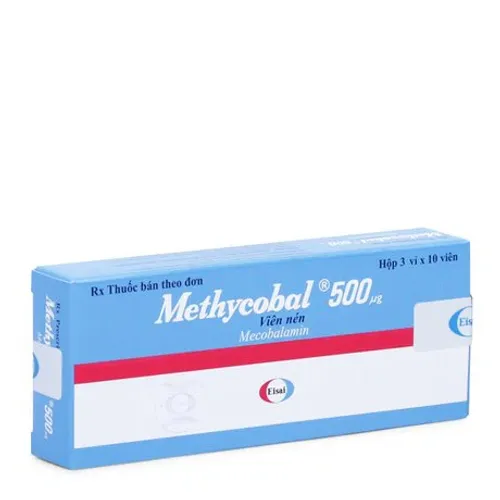 Viên nén bao đường Methycobal 500mcg điều trị bệnh lý thần kinh ngoại biên (3 vỉ x 10 viên)