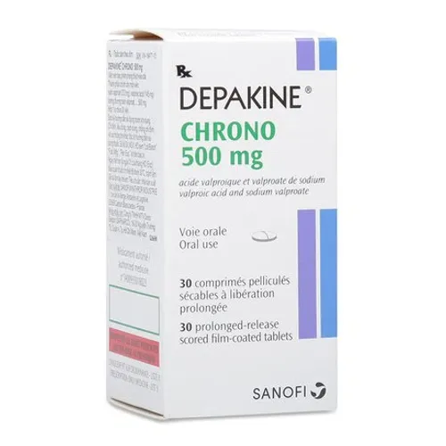 Viên giải phóng có kiểm soát Depakine Chrono 500mg điều trị động kinh (chai 30 viên)