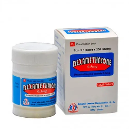 Viên nén Dexamethasone 0.5mg Mekophar kháng viêm, trị viêm thấp khớp, chống dị ứng (chai 200 viên)