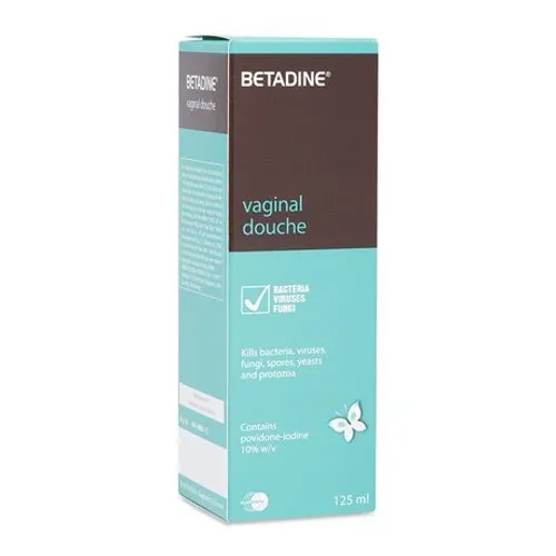 Dung dịch Betadine Vaginal Douche 10% trị nhiễm trùng, sát trùng âm hộ, âm đạo (chai 125ml)
