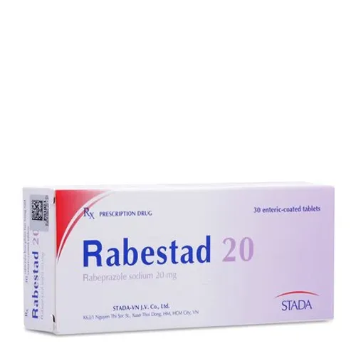 Viên bao tan ở ruột Rabestad 20mg Stella điều trị loét dạ dày, tá tràng (3 vỉ x 10 viên)