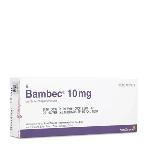 Viên nén Bambec 10mg điều trị hen phế quản, viêm phế quản mãn tính (3 vỉ x 10 viên)