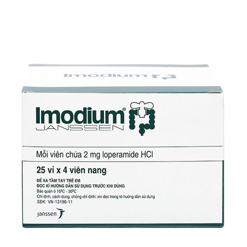 Viên nang Imodium 2mg Janssen điều trị triệu chứng tiêu chảy cấp (25 vỉ x 4 viên)