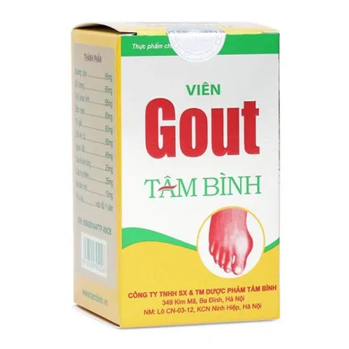 Viên uống Gout Tâm Bình hỗ trợ giảm triệu chứng đau do gút (Hộp 60 viên)