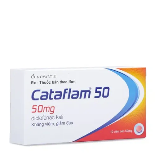 Viên nén Cataflam 50mg trị viêm và giảm đau khớp, đau do chấn thương, đau bụng kinh (1 vỉ x 10 viên)