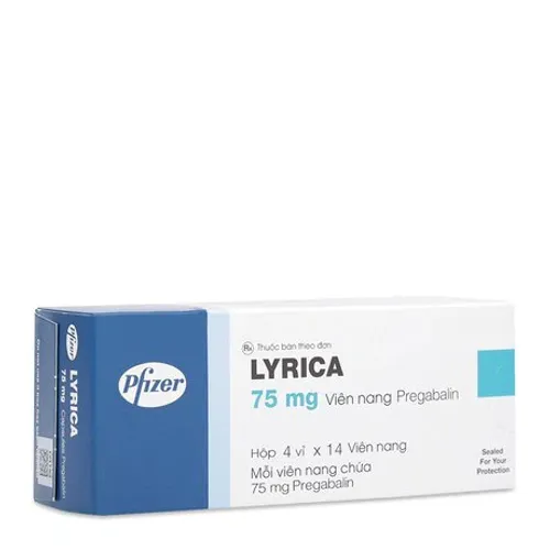 Viên nang Lyrica 75mg điều trị đau thần kinh và rối loạn lo âu (4 vỉ x 14 viên)