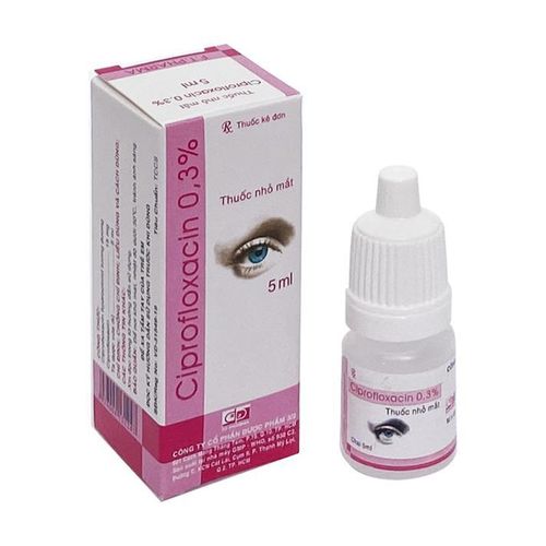 Thuốc nhỏ mắt Ciprofloxacin 0.3% 3/2 điều trị loét giác mạc, nhiễm khuẩn ở mắt (chai 5ml)