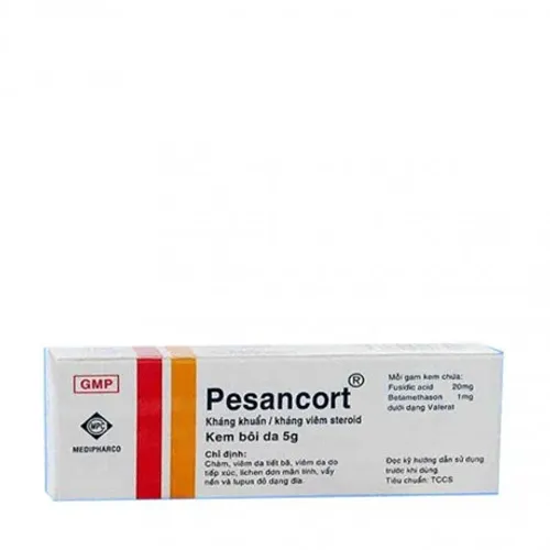 Kem bôi ngoài da Pesancort trị viêm da, vảy nến, lupus ban đỏ, sẹo lồi, vết côn trùng cắn (tuýp 5g)