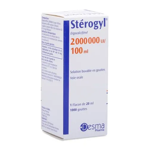 Dung dịch uống Sterogyl 2000.000UI phòng và điều trị tình trạng thiếu vitamin D (chai 20ml)