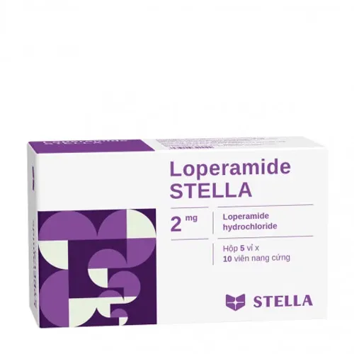 Viên nang Loperamid 2mg Stella hỗ trợ và làm giảm triệu chứng tiêu chảy (5 vỉ x 10 viên)