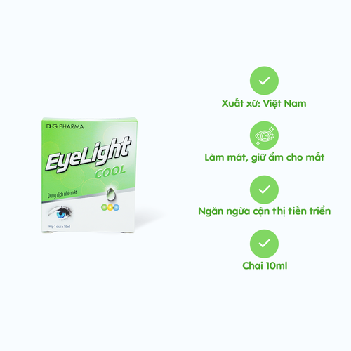 Thuốc nhỏ mắt Eyelight Cool làm mát, giữ ẩm cho mắt, ngăn ngừa cận thị tiến triển (chai 10ml)