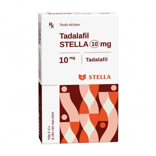 Viên nén Tadalafil 10mg Stella điều trị rối loạn cương dương (1 vỉ x 2 viên)