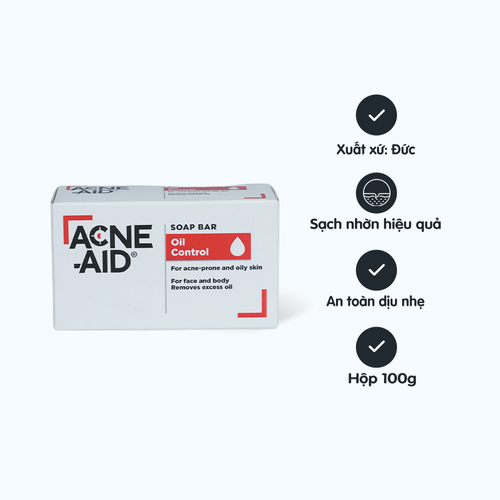 Xà phòng ACNE-AID SOAP BAR giúp làm sạch da dịu nhẹ cho da nhờn (Hộp 100g)