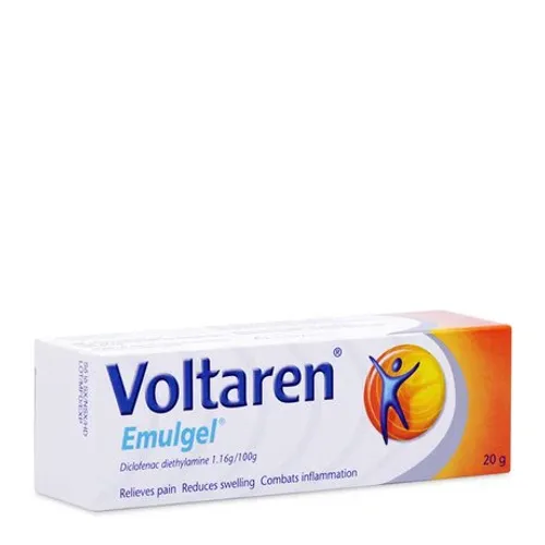 Gel Voltaren Emulgel Gel 1% giảm triệu chứng đau và viêm tại chỗ (tuýp 20g)