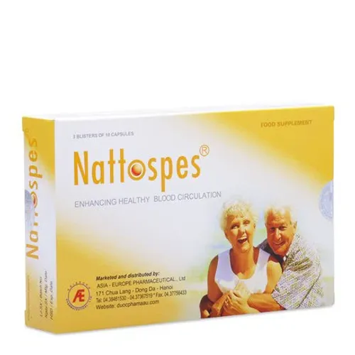 Thực phẩm bảo vệ sức khoẻ Nattospes hỗ trợ ngăn và phòng ngừa tai biến mạch máu não (3 vỉ x 10 viên/hộp)