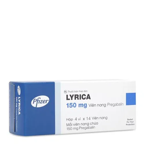 Viên nang Lyrica 150mg điều trị đau thần kinh và rối loạn lo âu (4 vỉ x 14 viên)