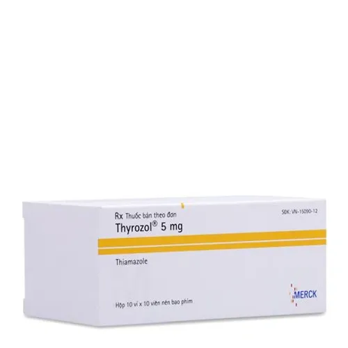 Viên nén Thyrozol 5mg điều trị cường giáp (10 vỉ x 10 viên)