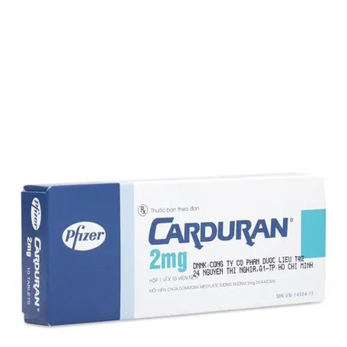 Viên nén Carduran 2mg điều trị tăng huyết áp, u xơ tiền liệt tuyến (1 vỉ x 10 viên)