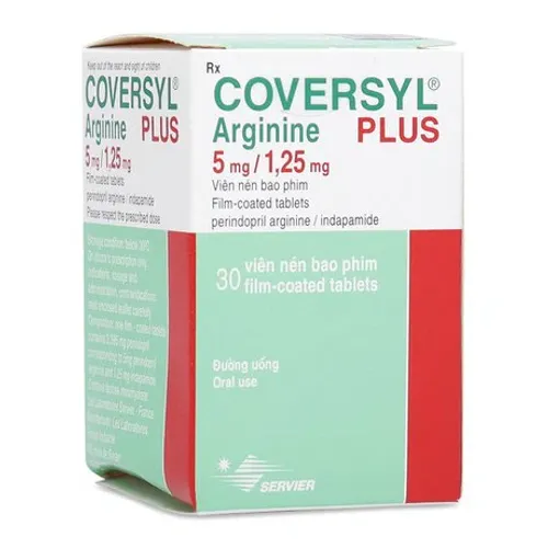 Viên nén Coversyl Plus Arginine 5mg/1.25mg điều trị tăng huyết áp (hộp 30 viên)