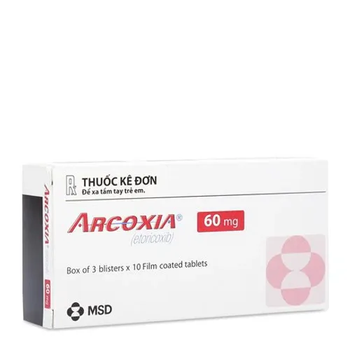 Viên nén Arcoxia 60mg điều trị viêm và giảm các cơn đau cơ xương khớp (3 vỉ x 10 viên)