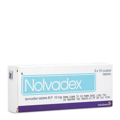 Viên nén Nolvadex 10mg điều trị ung thư vú (3 vỉ x 10 viên)