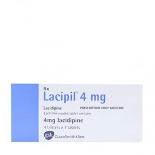 Viên nén Lacipil 4mg điều trị tăng huyết áp (4 vỉ x 7 viên)