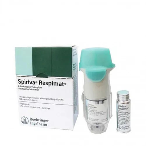 Dung dịch hít Spiriva Respimat 2.5mcg trị viêm phế quản mạn, khó thở, khí phế thũng (chai 60 liều)