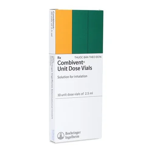 Dung dịch khí dung Combivent Unit Dose Vials kiểm soát co thắt phế quản có hồi phục (10 ống x 2.5ml)