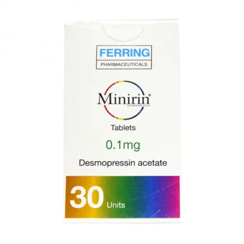 Viên nén Minirin 0.1mg điều trị đái tháo nhạt trung ương, tiểu đêm (chai 30 viên)