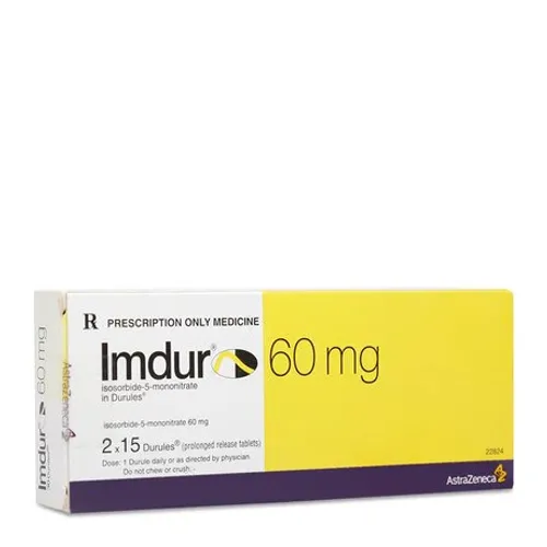 Viên giải phóng có kiểm soát Imdur 60mg điều trị dự phòng đau thắt ngực (2 vỉ x15 viên)