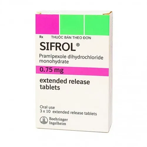 Viên giải phóng có kiểm soát Sifrol 0,75mg trị bệnh parkinson (3 vỉ x 10 viên)