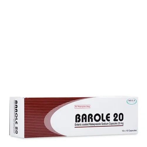 Viên nang Barole 20mg điều trị viêm loét dạ dày, tá tràng (10 vỉ x 10 viên)