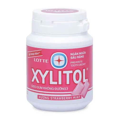 Kẹo sing-gum không đường ngăn ngừa sâu răng hương dâu bạc hà Lotte Xylitol (51.1g)