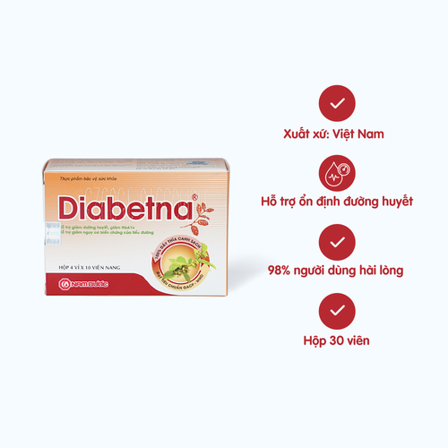 Viên uống Nam Dược Diabetna hỗ trợ giảm đường huyết (Hộp 40 viên)