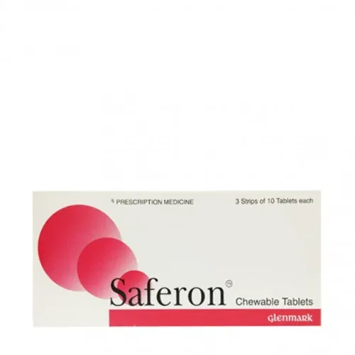 Viên nén nhai Saferon điều trị thiếu máu do thiếu sắt (3 vỉ x 10 viên)