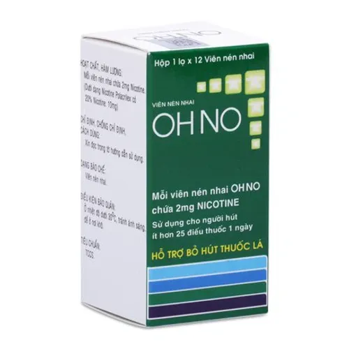 Viên nén nhai OHNO hỗ trợ cai nghiện thuốc lá (hộp 12 viên)