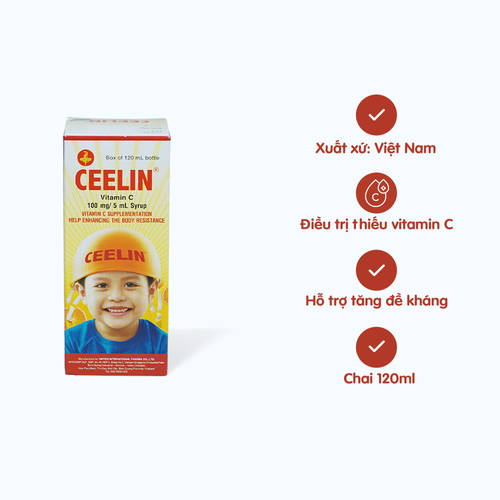 Siro Ceelin phòng và trị thiếu vitamin C (chai 120ml)