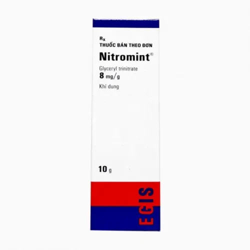 Khí dung Nitromint 8mg/g dự phòng và điều trị chứng đau thắt ngực (chai 10g)