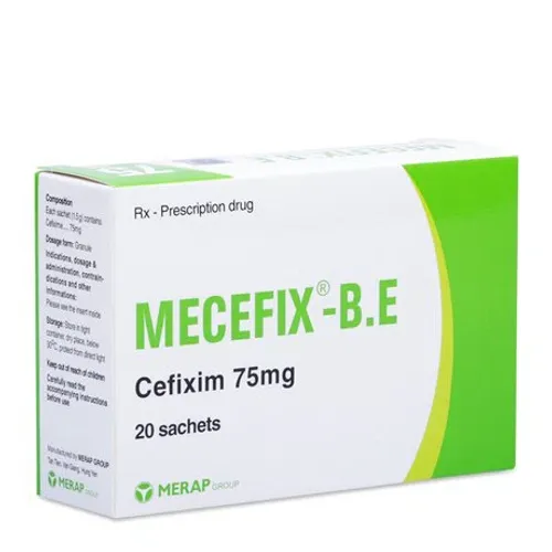 Cốm pha uống Mecefix - B.E 75mg kháng sinh điều trị nhiễm khuẩn (hộp 20 gói)