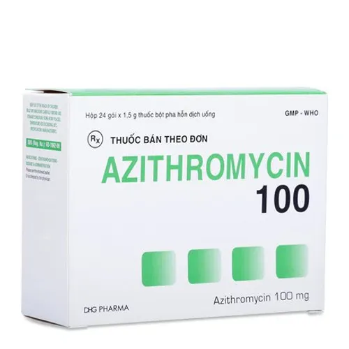 Bột pha uống Zaromax 100mg DHG Pharma điều trị nhiễm khuẩn đường hô hấp (hộp 24 gói)