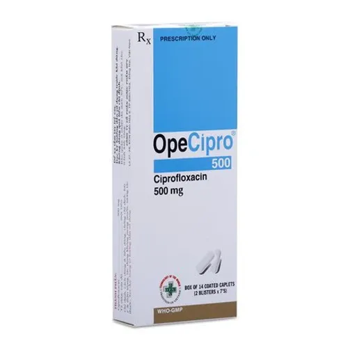 Viên nén OpeCipro 500 mg điều trị và dự phòng nhiễm khuẩn (2 vỉ x 7 viên)