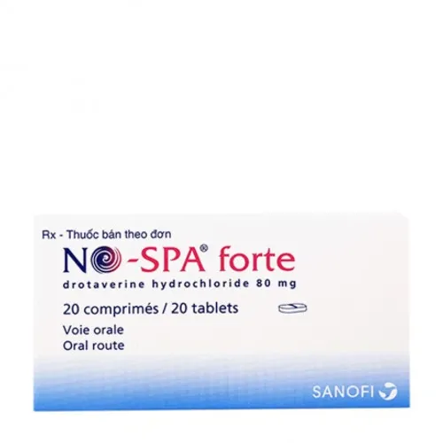 Viên nén No-Spa Forte 80mg chống co thắt cơ trơn đường tiêu hóa (2 vỉ x 10 viên)