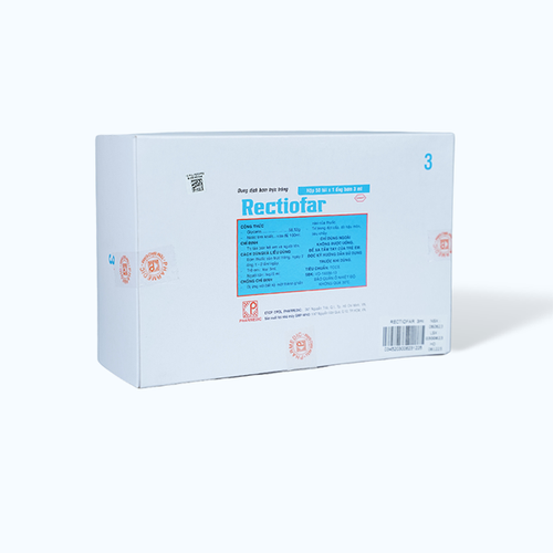 Rectofar Dung dịch bơm trực tràng Rectiofar Trẻ em trị táo bón (50 ống x 3ml)